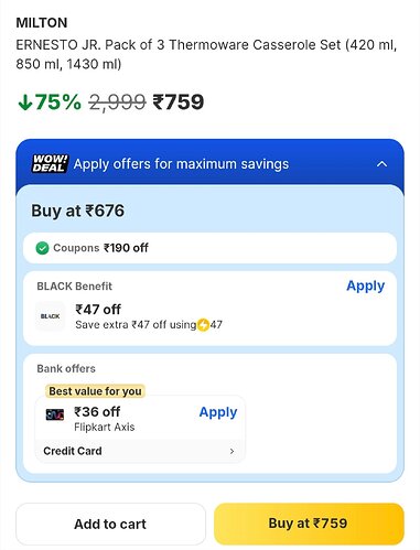 Myntra Ernesto Jr. Offer Details