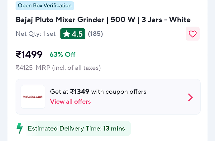 Bajaj Pluto Mixer Grinder