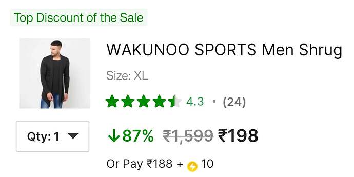 Men's Full Sleeve Black Shrug