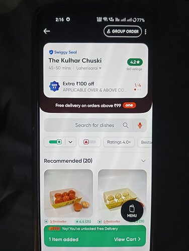 Swiggy ₹100 Off Offer