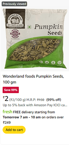 Wonderland Foods Pumpkin Seeds