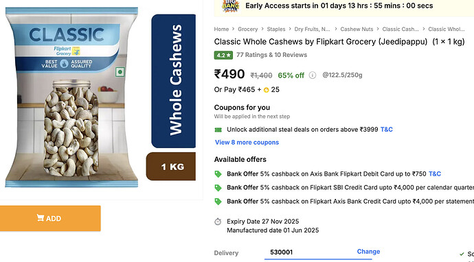 Flipkart Grocery Deals Screenshot