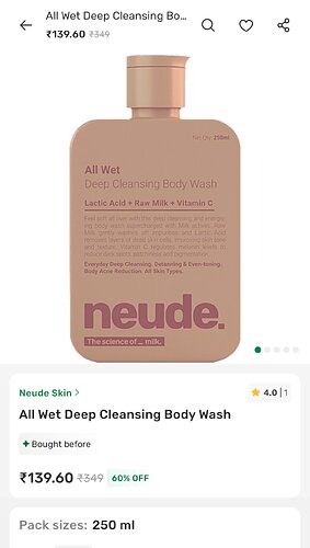 Neude Body Wash Offer