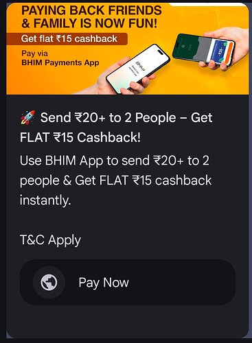 BHIM UPI Cashback Offer