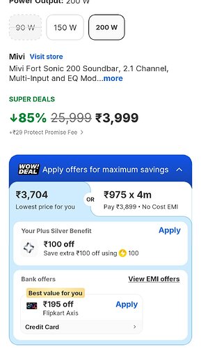 Mivi Fort Sonic 200W 2.1 Channel Bluetooth Soundbar