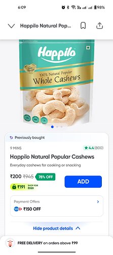 Happilo Premium Cashews 400g