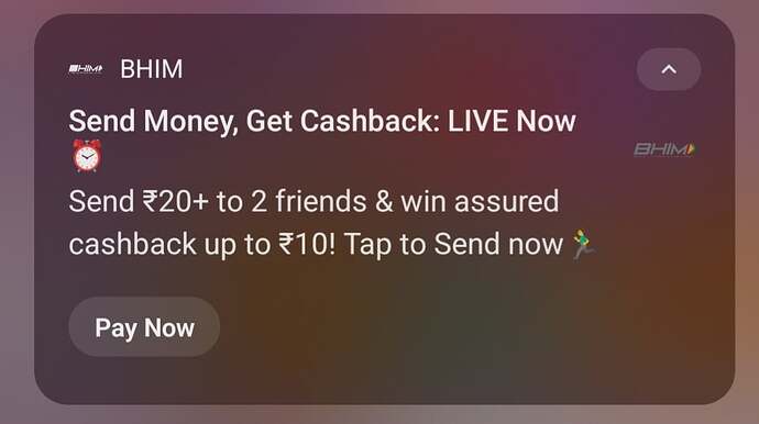 BHIM Cashback Offer