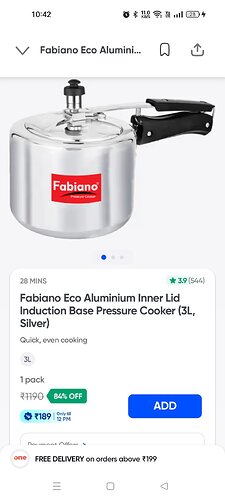 Fabiano Eco Aluminium Pressure Cooker