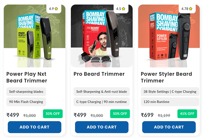 Bombay Shaving Company Hour Sale Banner