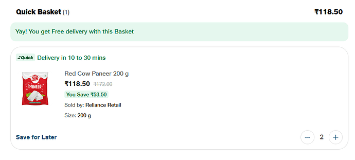 JioMart Paneer Offer