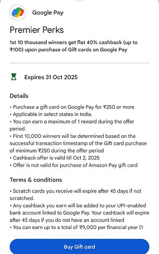 Google Pay Gift Card Offer