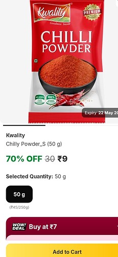 Kwality Chilly Powder 50gm