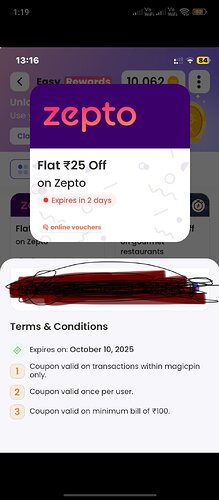 Zepto GV Offer Proof