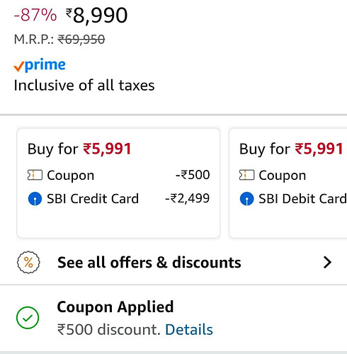 SBI Card Discount Offer