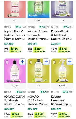 Koparo Products on Offer