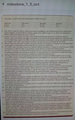 ABCD UPI Offer Details