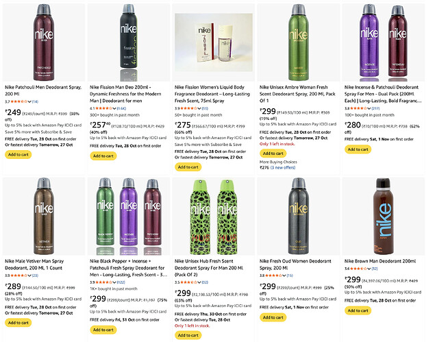 Nike Deodorant Collection