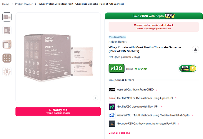 Whey Protein with Monk Fruit - Chocolate Ganache Deal