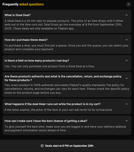 Steal Deals FAQ