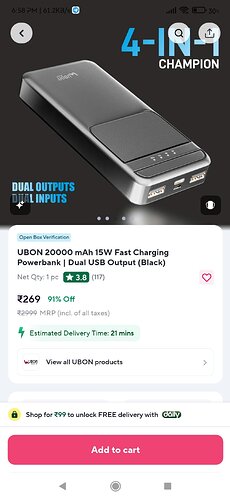 UBON 20000mAh Power Bank