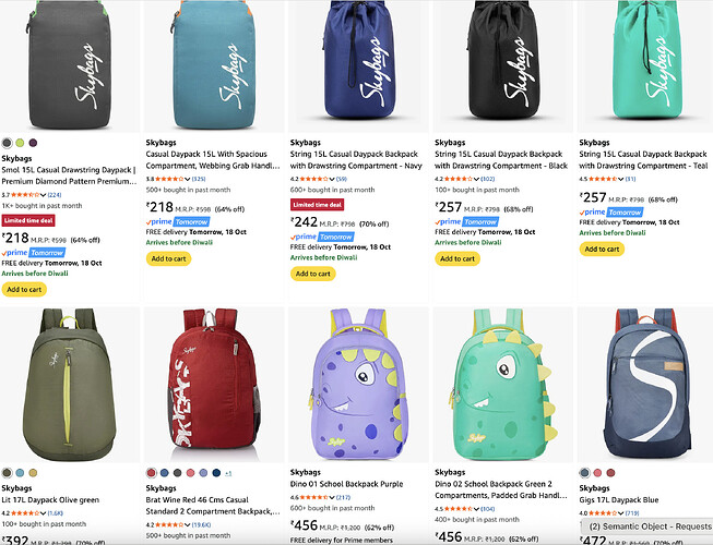 Skybags Backpacks Discount