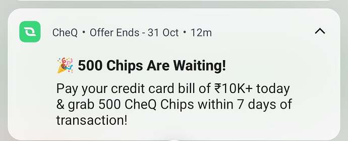 CheQ App Credit Card Bill Payment Offer