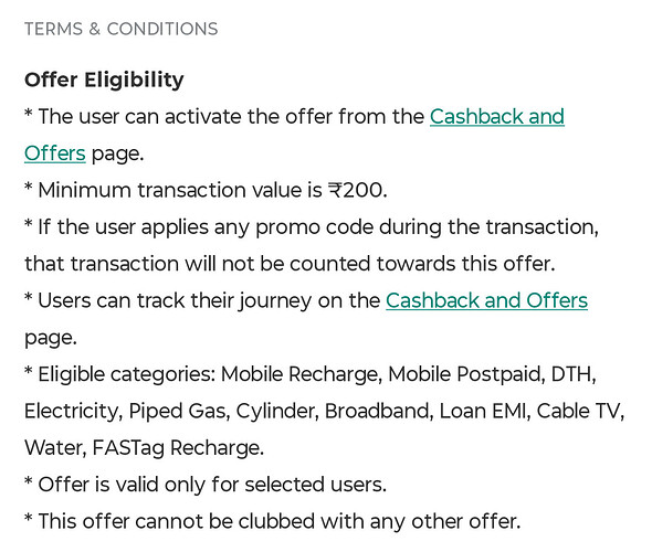 Paytm Offer Terms Part 1