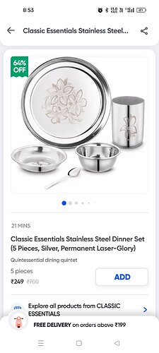 Classic Essentials 5-Piece Stainless Steel Dinner Set
