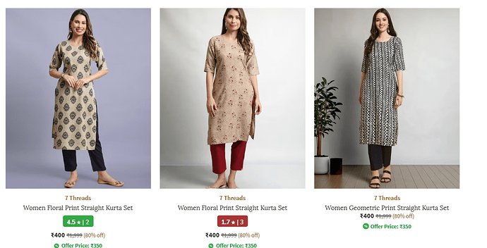 7 Threads Kurta & Kurta Set Offer