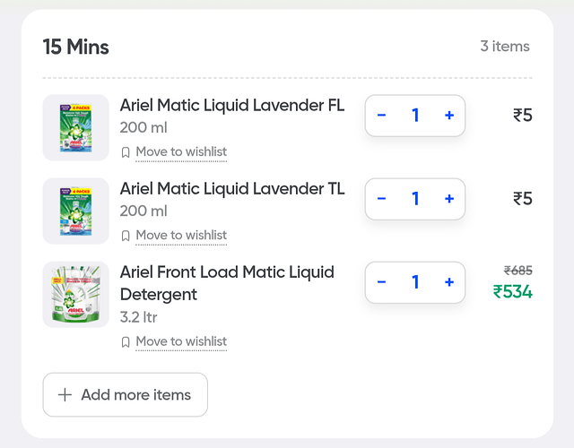 Ariel Matic Detergent Sample Pack