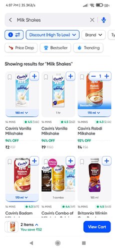 Swiggy Instamart Milkshakes Deal