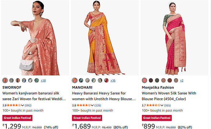 Traditional Sarees Deal on Amazon