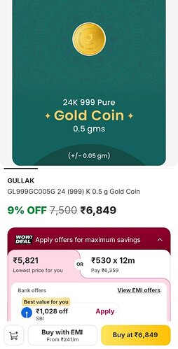 0.5g Gold Coin