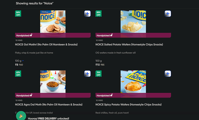 Swiggy Instamart Noice Products Discount