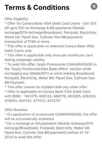 Paytm Canara Bank VISA Debit Card Offer