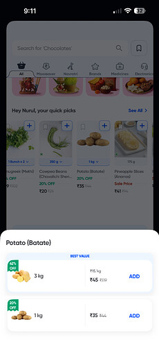 Swiggy Instamart Potatoes Deal