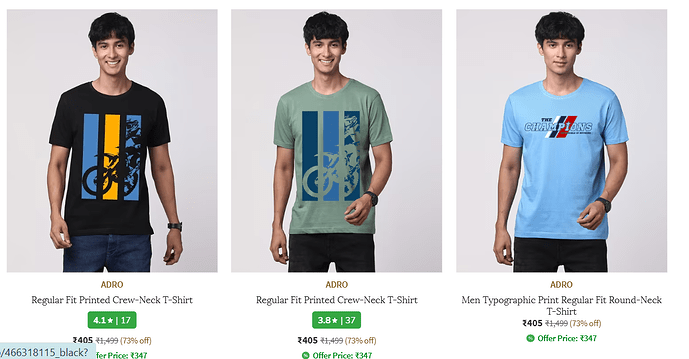 Adro Men's T-Shirts Sale on Ajio