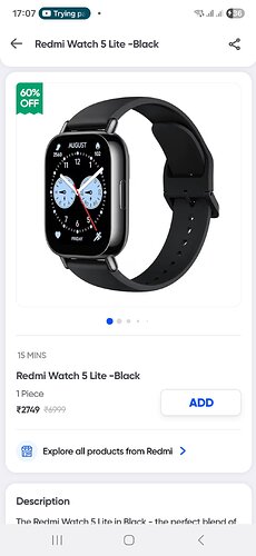 Redmi Watch 5 Lite with Swiggy HDFC Offer