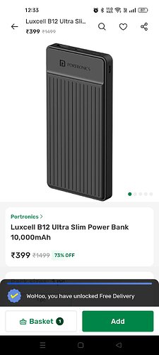 Portronics Luxcell B12 Power Bank