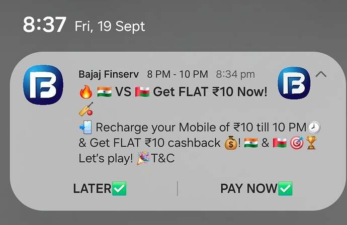 Bajaj Finserv Mobile Recharge Offer