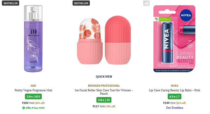 AJIO Beauty & Cosmetics Sale - Up to 80% Off