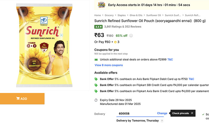 Flipkart Grocery Deals