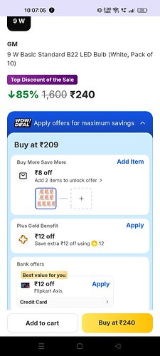 GM 9W LED Bulb Pack of 10