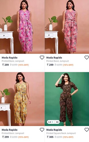 Moda Rapido Jumpsuits on Myntra