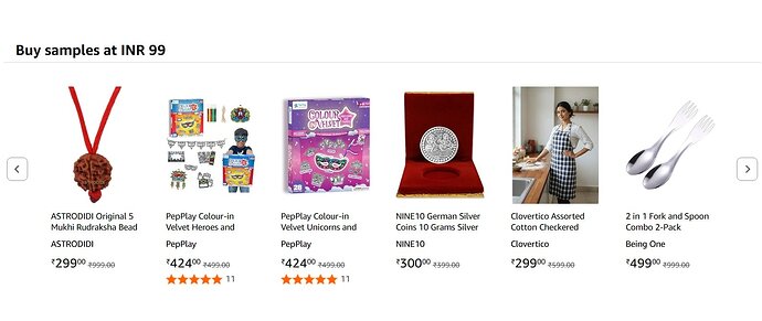Amazon Sample Store Deals starting from ₹99
