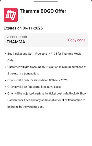 Thamma Movie BOGO Offer