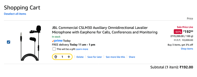 JBL Commercial CSLM30 Lavalier Microphone
