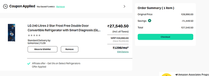 LG Refrigerator Deal