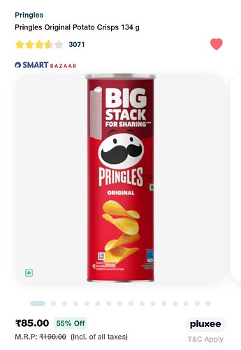 Pringles Original Potato Crisps