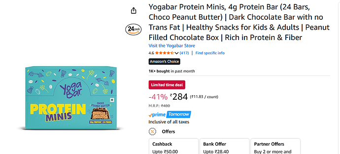 Yogabar Protein Minis (24 Bars)